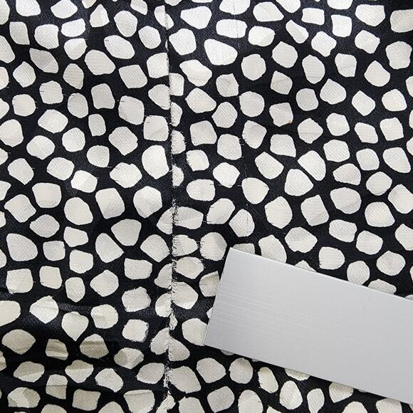 Vintage 80s Francesca of Damon Skirt Set Size 8 Black White Silk Peplum Pencil - Picture 13 of 16